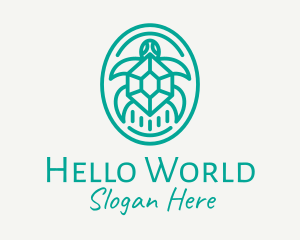 Teal Tortoise Turtle  logo design