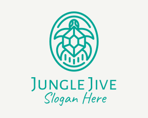 Teal Tortoise Turtle  logo design