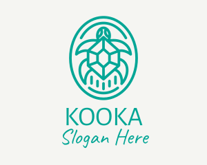 Teal Tortoise Turtle  logo design