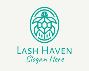 Teal Tortoise Turtle  logo design