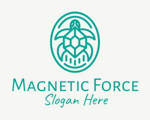 Teal Tortoise Turtle  logo design