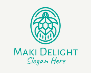 Teal Tortoise Turtle  logo design