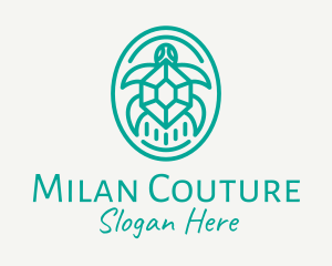 Teal Tortoise Turtle  logo design