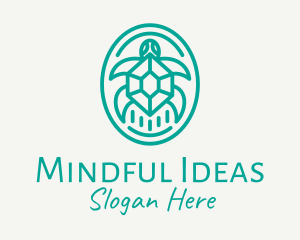 Teal Tortoise Turtle  logo design