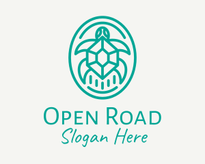 Teal Tortoise Turtle  logo design