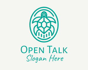 Teal Tortoise Turtle  logo design