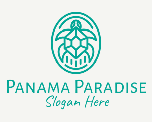 Teal Tortoise Turtle  logo design