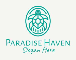 Teal Tortoise Turtle  logo design