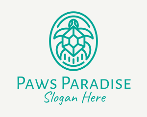 Teal Tortoise Turtle  logo design