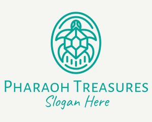 Teal Tortoise Turtle  logo design