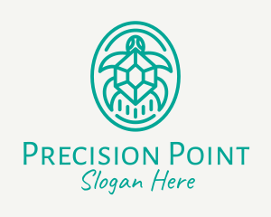 Teal Tortoise Turtle  logo design