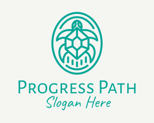 Teal Tortoise Turtle  logo design