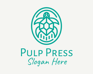 Teal Tortoise Turtle  logo design