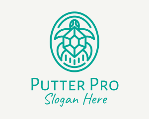 Teal Tortoise Turtle  logo design