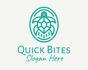 Teal Tortoise Turtle  logo design