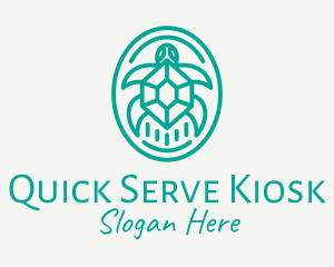 Teal Tortoise Turtle  logo design