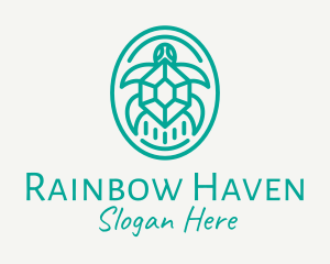 Teal Tortoise Turtle  logo design