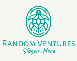 Teal Tortoise Turtle  logo design