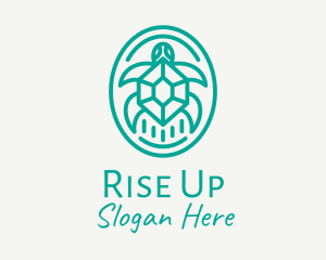 Teal Tortoise Turtle  logo design