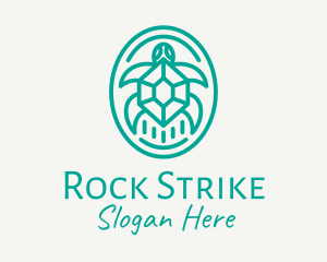 Teal Tortoise Turtle  logo design