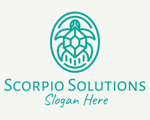 Teal Tortoise Turtle  logo design