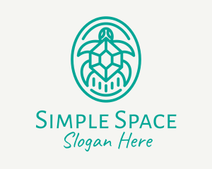 Minimalism - Teal Tortoise Turtle logo design