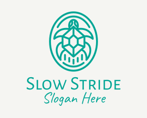 Teal Tortoise Turtle  logo design