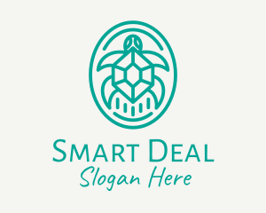 Teal Tortoise Turtle  logo design