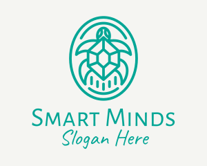 Wildlife Conservation - Teal Tortoise Turtle logo design