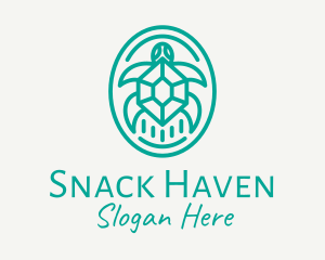 Teal Tortoise Turtle  logo design