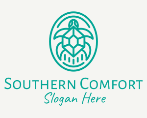 Teal Tortoise Turtle  logo design