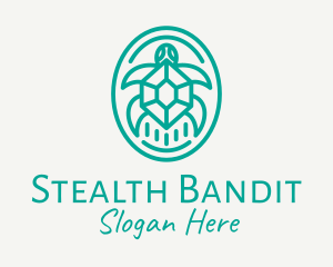 Teal Tortoise Turtle  logo design