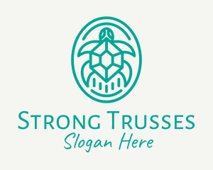 Teal Tortoise Turtle  logo design