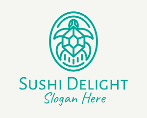 Teal Tortoise Turtle  logo design