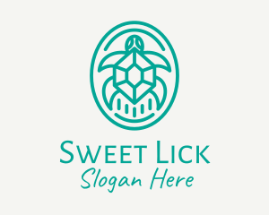 Teal Tortoise Turtle  logo design