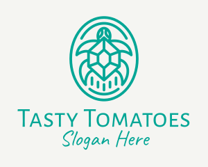 Teal Tortoise Turtle  logo design