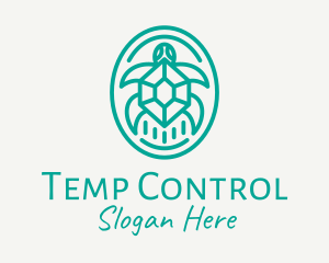 Teal Tortoise Turtle  logo design