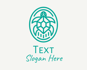 Teal Tortoise Turtle  logo design