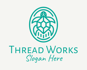 Teal Tortoise Turtle  logo design