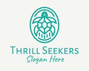 Teal Tortoise Turtle  logo design