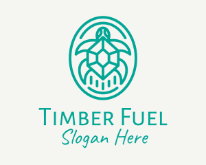 Teal Tortoise Turtle  logo design