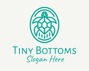 Teal Tortoise Turtle  logo design