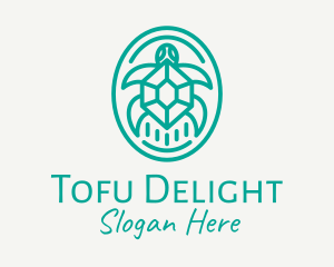 Teal Tortoise Turtle  logo design