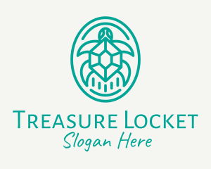 Teal Tortoise Turtle  logo design