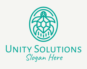 Teal Tortoise Turtle  logo design