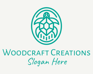 Teal Tortoise Turtle  logo design