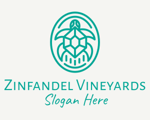 Teal Tortoise Turtle  logo design