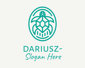 Teal Tortoise Turtle  logo design