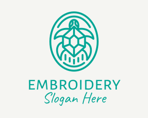 Teal Tortoise Turtle  logo design