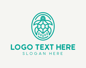Minimal - Teal Tortoise Turtle logo design